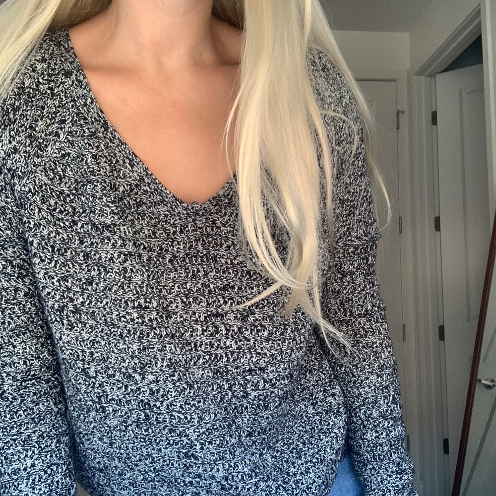 FULL TILT Black and White Oversized Sweater